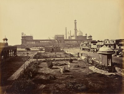 Delhi; Jumma Musjid, set fra nord af Samuel Bourne