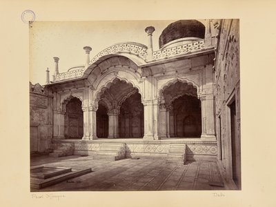 Delhi; paladset, Moti Masjid (Perlemoskéen) af Samuel Bourne