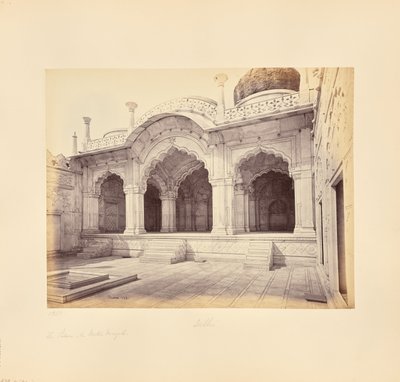 Delhi; paladset, Moti Masjid (Perlemoskeen) af Samuel Bourne
