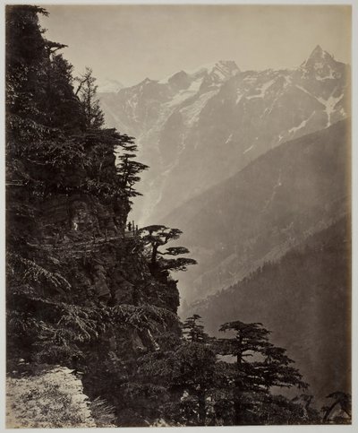 Uden titel [bjergskråning og bjerge], ca. 1865. af Samuel Bourne