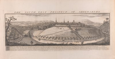 South West Prospect of Shrewsbury, Shropshire af Samuel Buck
