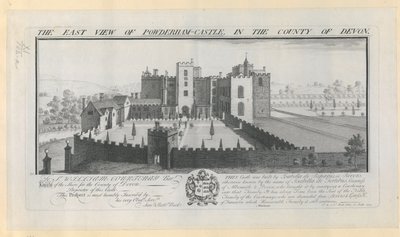 Østlig udsigt over Powderham Castle i Devon. af Samuel Buck
