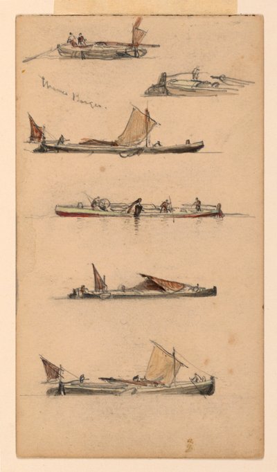 Thames Barges af Samuel Colman