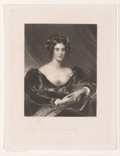 Portret af Sarah Garay Lyndhurst Lady Lyndhurst (titel på objekt) af Samuel Cousins