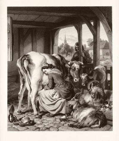The Maid and Magpie (mezzotint) af Samuel Cousins