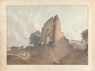 Porten til det gamle fort ved Old Benares af Samuel Davis