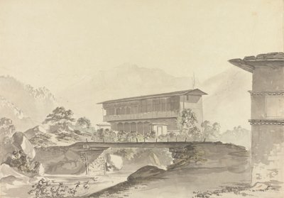 I nærheden af ​​Tassisudon [Tashicho Dzong] af Samuel Davis