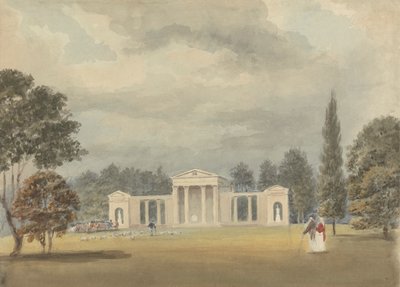 Parish Church, forfra og delvist til højre, Ayot St. Lawrence, Hertfordshire af Samuel Davis