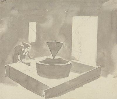 Kvinde, der betjener en enhed (melmølle?) af Samuel Davis