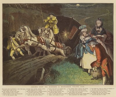 At gå ud at spise for hundrede år siden (chromolitho) af Samuel Edmund Waller