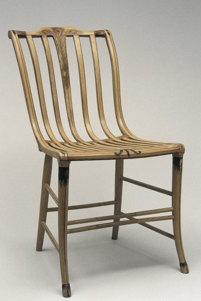 Sidestol, ca. 1808-1812 (birk, eg, bøg, maling) af Samuel Gragg