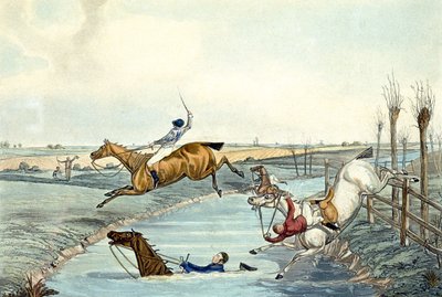 Second Mile, fra Steeplechasing, indgraveret af Charles Hunt (1929-1900) (farve litho) af Samuel Henry (after) Alken