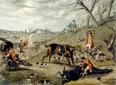 The Grand Leicestershire Fox Hunt, plade 4, graveret af Charles Hunt af Samuel Henry (after) Alken