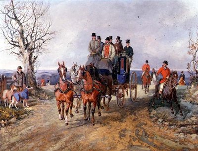 En træner og fire på åben vej af Samuel Henry Alken