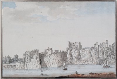 Chepstow Castle (blæk og akvarel på papir) af Samuel Hieronymous Grimm