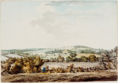 The Old House at the Grange and Barber Wood, 1787 (pen og blæk og wc på papir) af Samuel Hieronymous Grimm