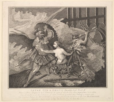 Satan, synd og død Paradis tabt, bog II, 1. maj 1788. af Samuel Ireland