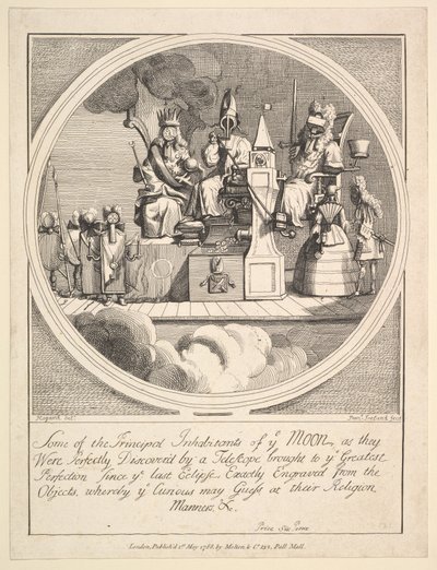 Nogle af Månens vigtigste indbyggere, som de blev perfekt opdaget af..., 1. maj 1788. af Samuel Ireland