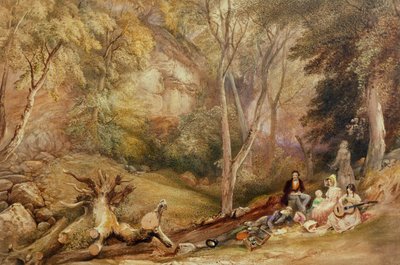 En skitsefest i Leigh Woods, ca. 1830 af Samuel Jackson