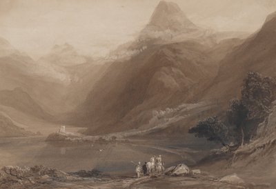 Llanberis Lake, North Wales, 1820-30. af Samuel Jackson