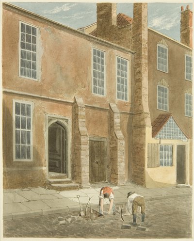 Rester af Bristol Castle på et hus i Castle Green (blyant og akvarel på papir) af Samuel Jackson