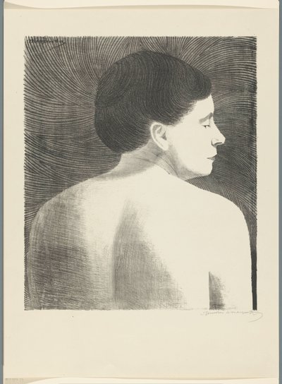 Kvinde nøgen set bagfra af Samuel Jessurun de Mesquita (signed by artist)