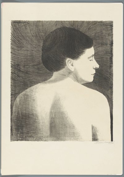 Kvinde nøgen set bagfra af Samuel Jessurun de Mesquita (signed by artist)