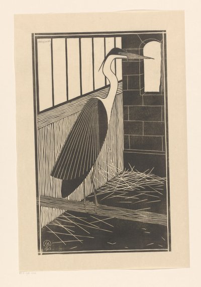 stor hejre af Samuel Jessurun de Mesquita (signed by artist)