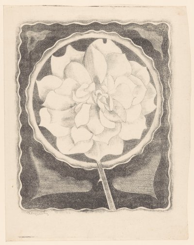 Rose (i cirkel, med bølget kant) af Samuel Jessurun de Mesquita (signed by artist)