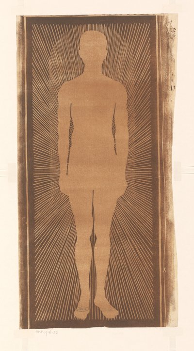 Silhuet af en mand med stråler rundt omkring af Samuel Jessurun de Mesquita (signed by artist)