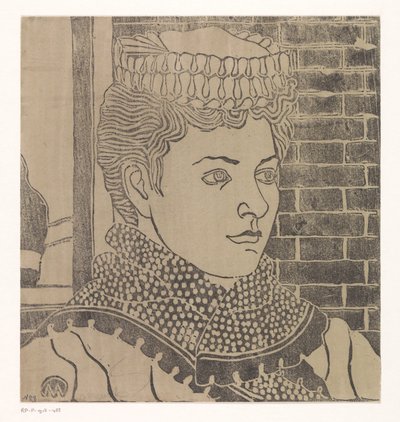 Kvinde med pigehue af Samuel Jessurun de Mesquita (signed by artist)