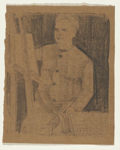 Selvportræt bag staffeli af Samuel Jessurun de Mesquita (signed by artist)