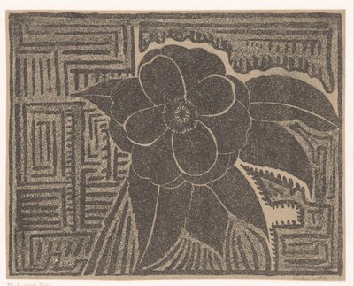 Camellia (sort; omkring et labyrint-lignende mønster) af Samuel Jessurun de Mesquita