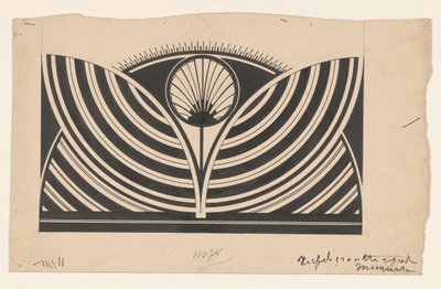 Design til et dekorativt bogtryksstempel af Samuel Jessurun de Mesquita