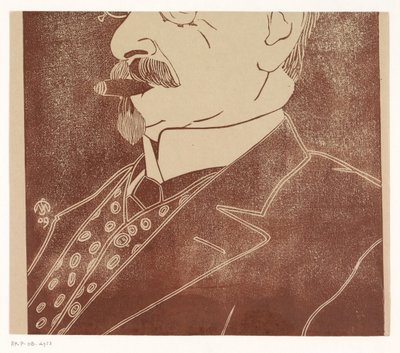 Portræt af en ukendt mand med en cigar af Samuel Jessurun de Mesquita