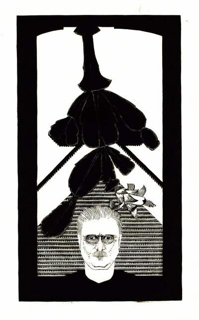 Selvportræt med en påskekaktus, ca 1927. af Samuel Jessurun de Mesquita