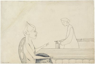 To fantasifigurer, der peger på hinanden af Samuel Jessurun de Mesquita