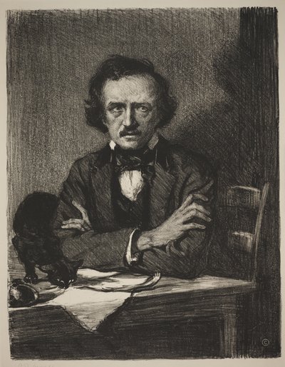 Edgar Allan Poe (litho) af Samuel Johnson Woolf