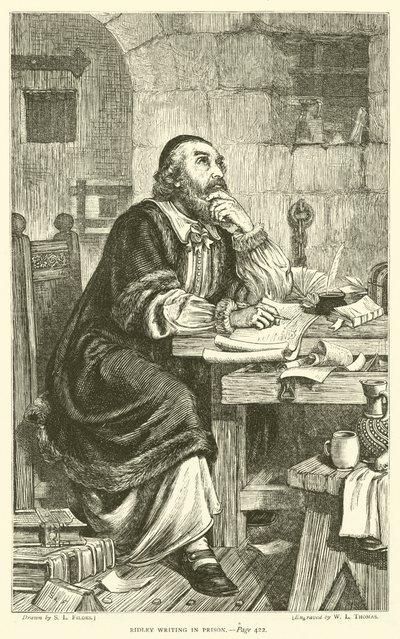 Ridley skriver i fængslet af Samuel Luke Fildes