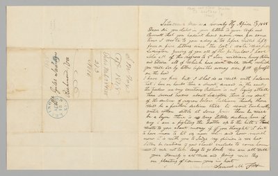 Brev til Giles Saunders fra Samuel M. Fox angående slavehandel, 17. april 1848. af Samuel M. Fox