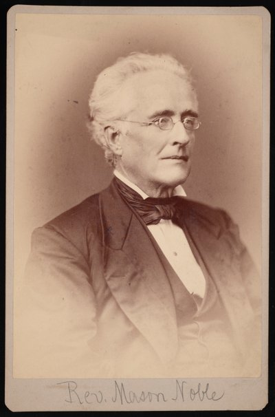 Portræt af pastor Mason Noble 1809-1881, mellem 1876 og 1880. af Samuel Montague Fassett