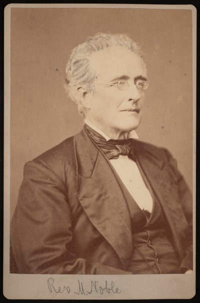 Portræt af pastor Mason Noble 1809-1881, mellem 1876 og 1880. af Samuel Montague Fassett