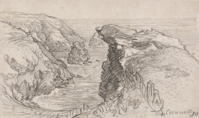 En side fra en kornisk skitsebog: Cornwall 30 af Samuel Palmer