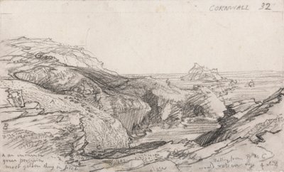 En side fra en kornisk skitsebog: Cornwall 32 af Samuel Palmer