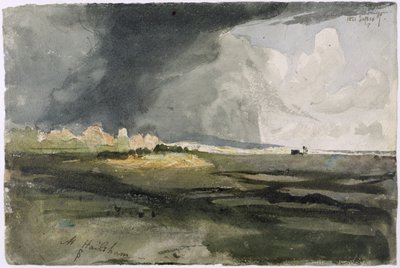 At Hailsham, Sussex: A Storm Approaching, 1821 (wc over grafit på papir) af Samuel Palmer