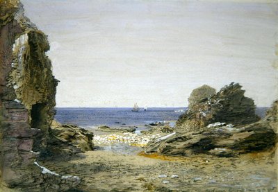 Backways, nær Tintagel, Cornwall (akvarel på papir) af Samuel Palmer