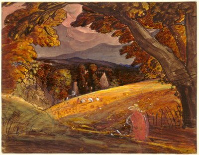 Høstmaskiner fra Firelight af Samuel Palmer