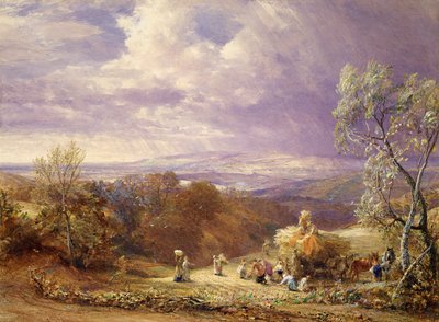 Høst (wc og bodycolour på papir) af Samuel Palmer