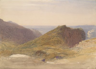 På nordkysten af Devon, Lundy Island i det fjerne, ca. 1835. af Samuel Palmer