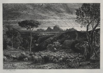 Åbning af folden, 1880. af Samuel Palmer